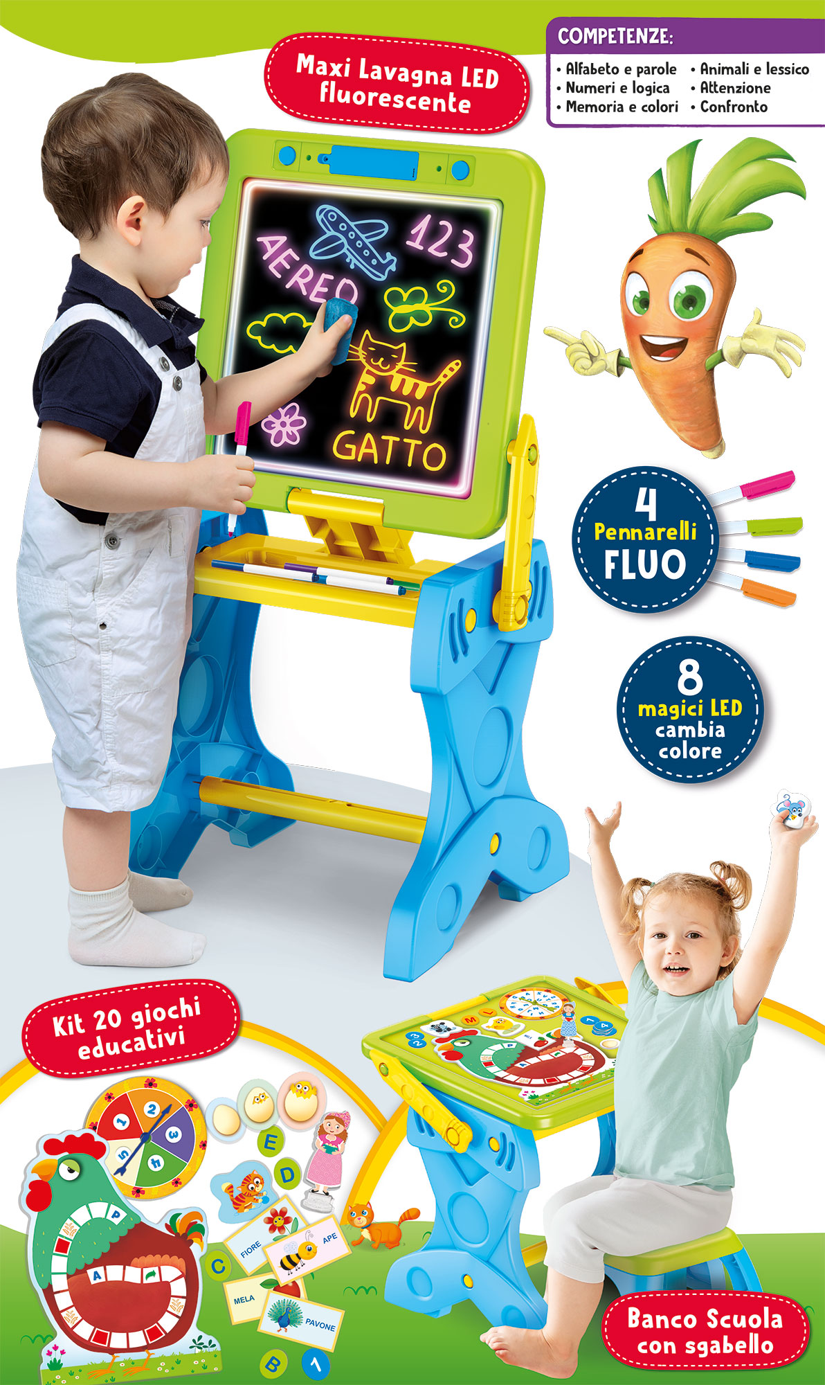 Carotina Banchetto-Lavagna Led 3 In 1 - immagine 6