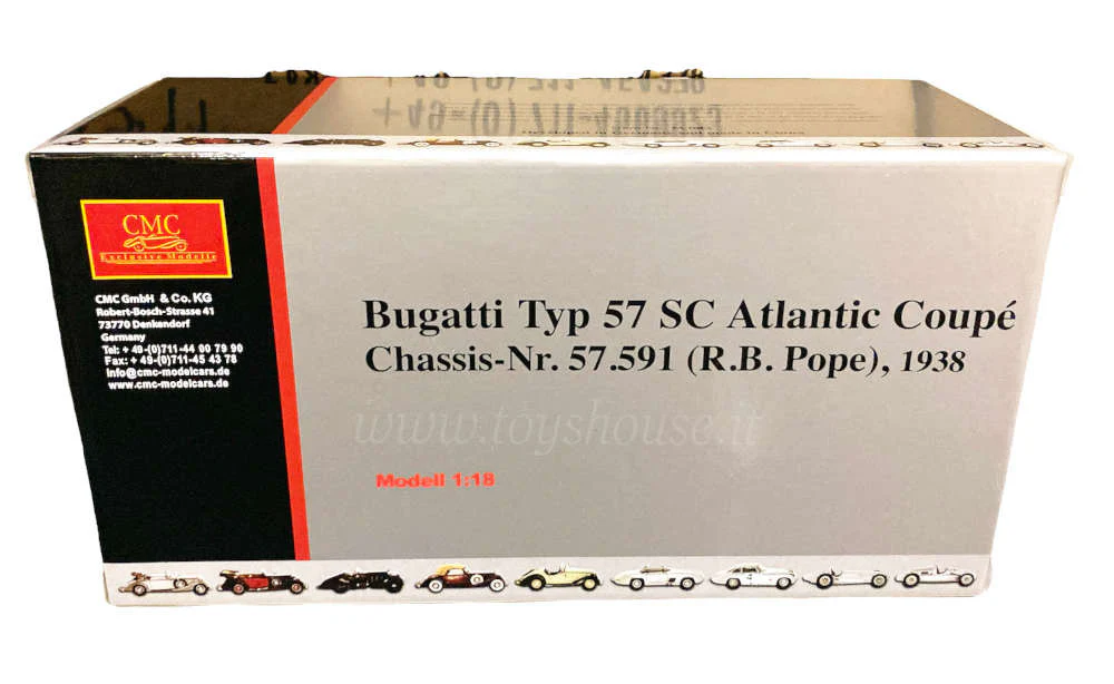 CMC scala 1:18 articolo M083 Bugatti Type 57SC Atlantic Chassis Nr. 57.591 Coupè R.B. Pope 1938 - immagine 7