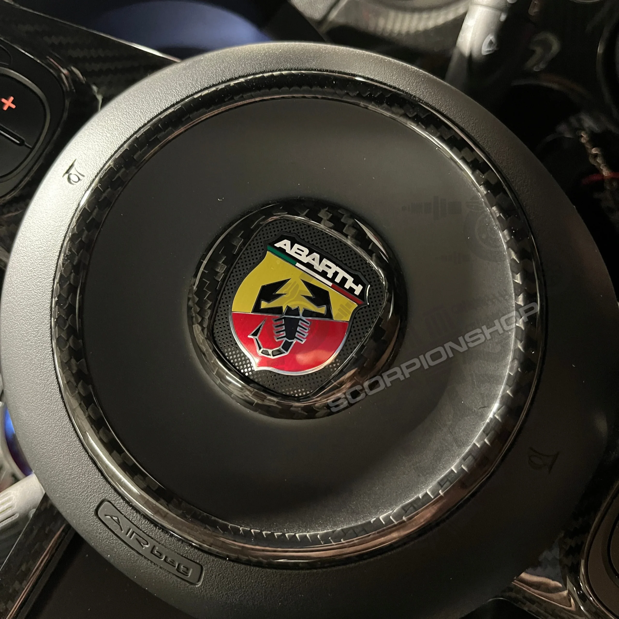 Cover carbonio anelli airbag Fiat-Abarth 500 - immagine 8