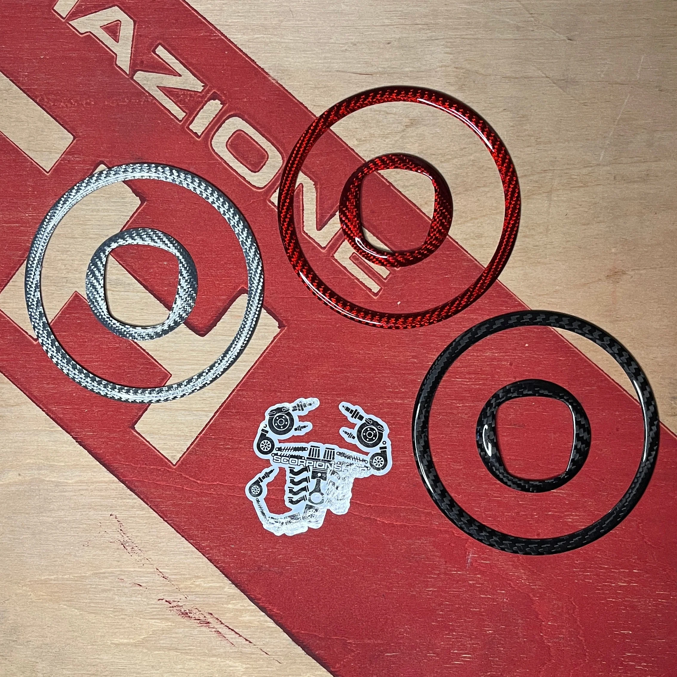 Cover carbonio anelli airbag Fiat-Abarth 500 - immagine 4