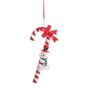 Addobbo Bastoncino Natalizio - Pupazzo di Neve