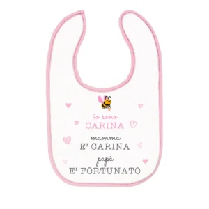 Bavaglino per Bambini - Sono Carina - Rosa