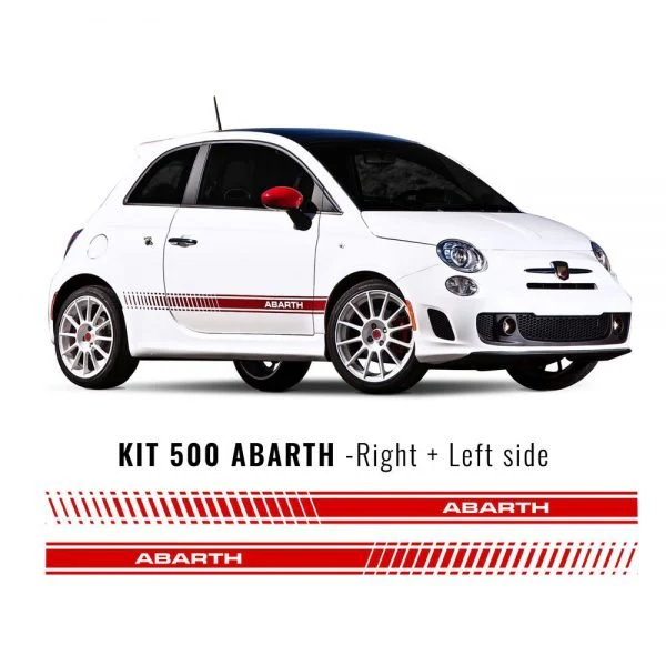 Stripes Strisce laterali Adesive Fiat 500 Abarth per fiancate - immagine 2