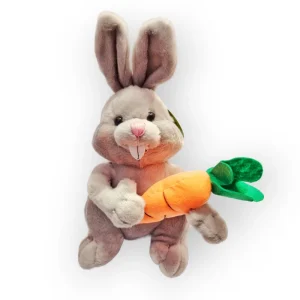 Peluche Coniglietto con Carota - Grigio - 37cm