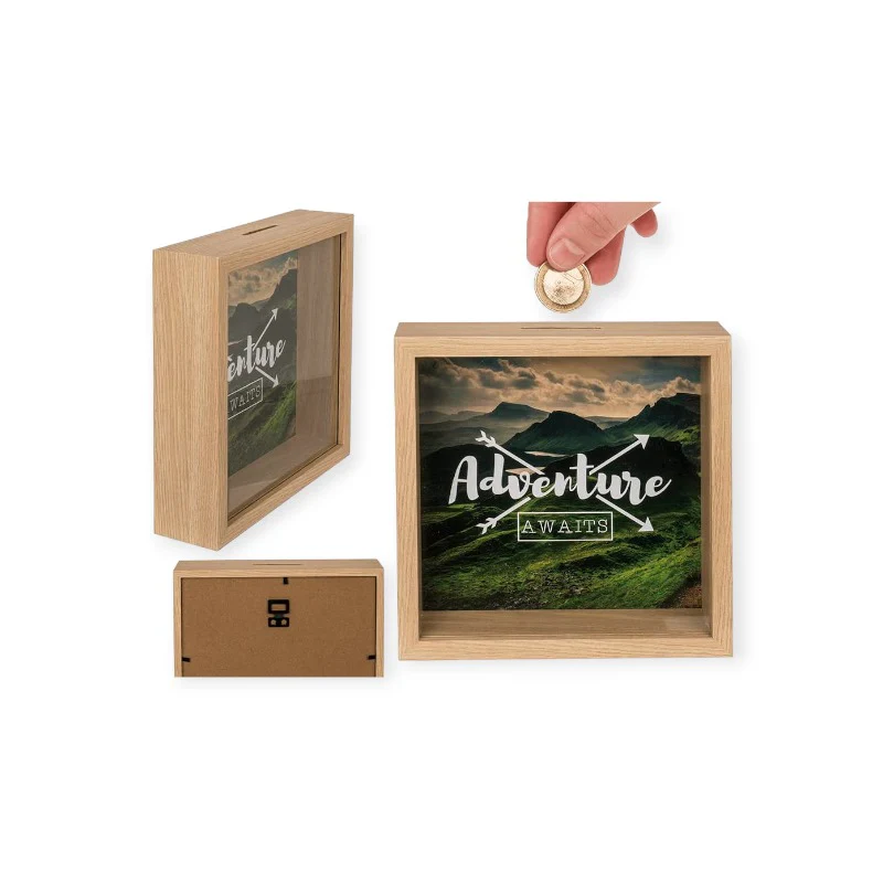 Salvadanaio in Legno - "Adventure Awaits" - immagine 3
