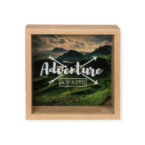 Salvadanaio in Legno - "Adventure Awaits"