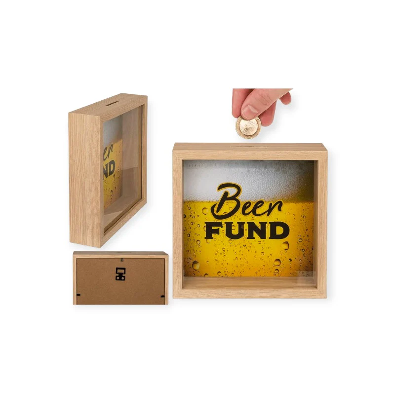 Salvadanaio in Legno Birra - "Beer Fund" - immagine 3