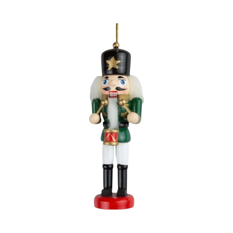 Schiaccianoci in Legno 12cm - Verde - Decorazione Natalizia - immagine 2
