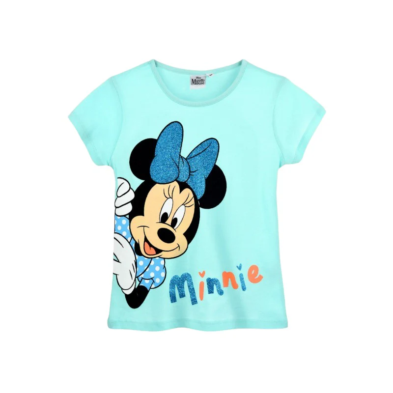 T-Shirt - Minnie Mouse - Fiocco con Glitter